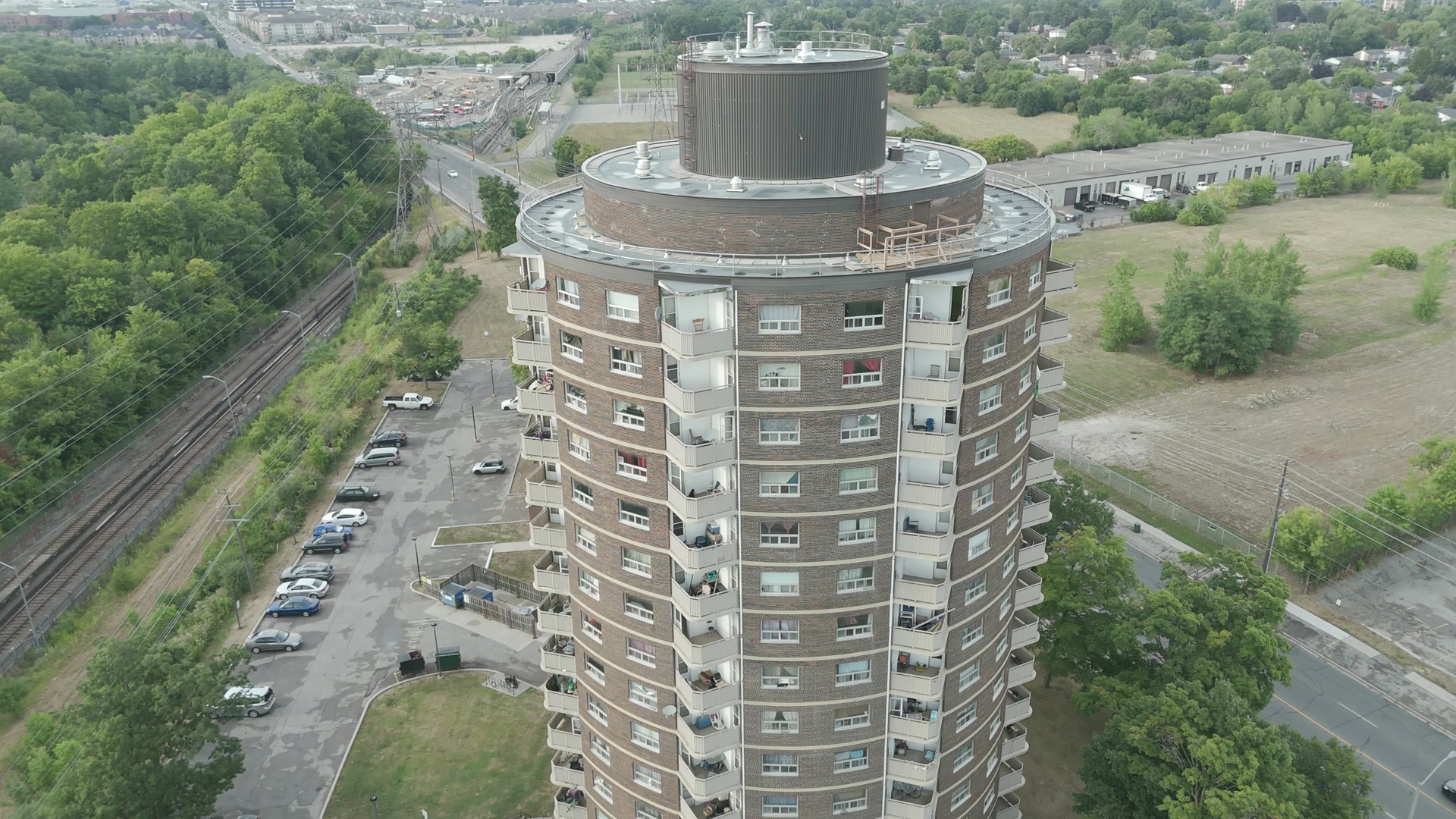 682 Warden Avenue tower - commercial roofing project by Trinity Roofing